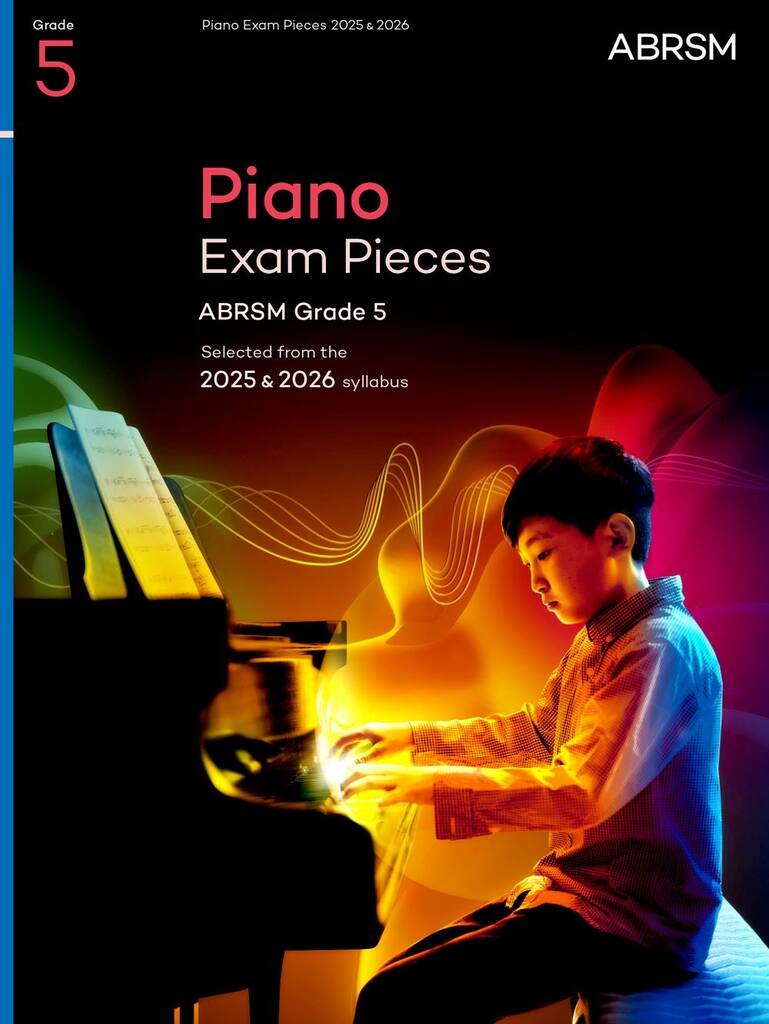 Inside view of ABRSM 2025-2026 Grade 5 piano book with sheet music