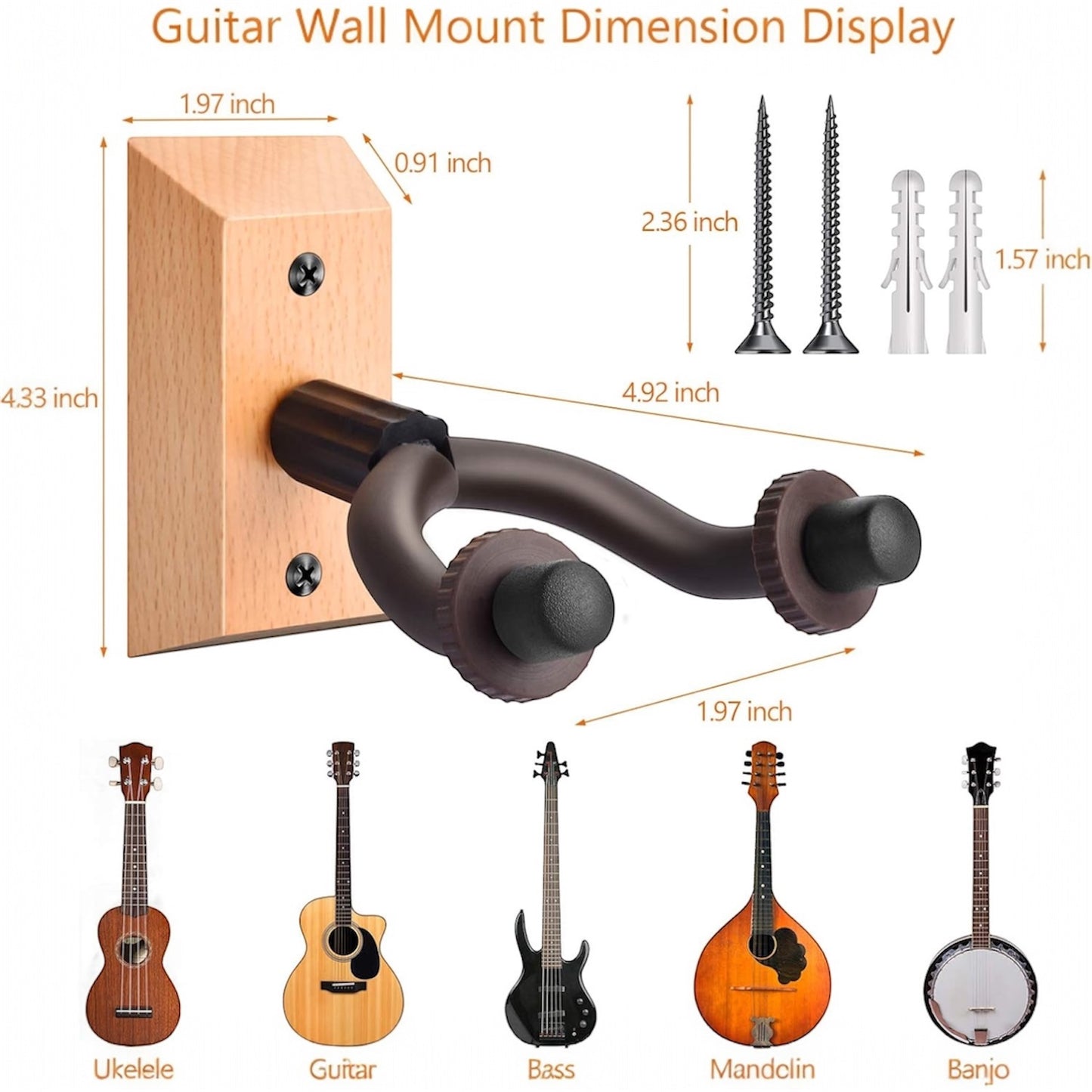 High Quality Wooden Guitar Hook - Guitar Wall Mount - Kiltra Music Shop