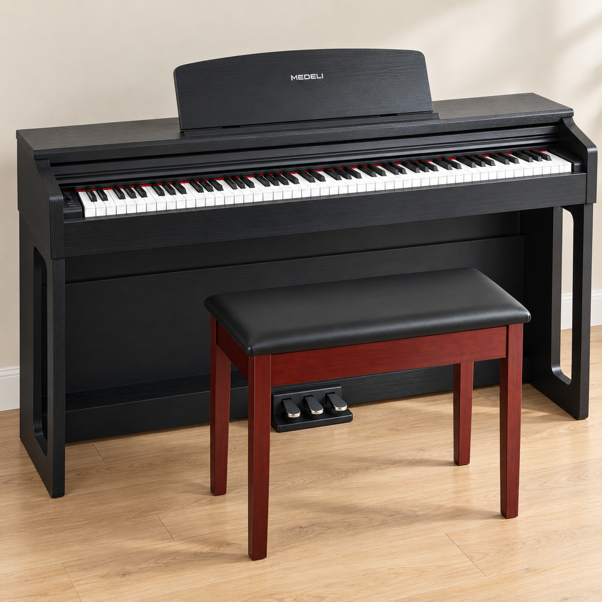 Digital Piano 88 Key - with 3 Pedals & Storage Bench – Medeli UP82