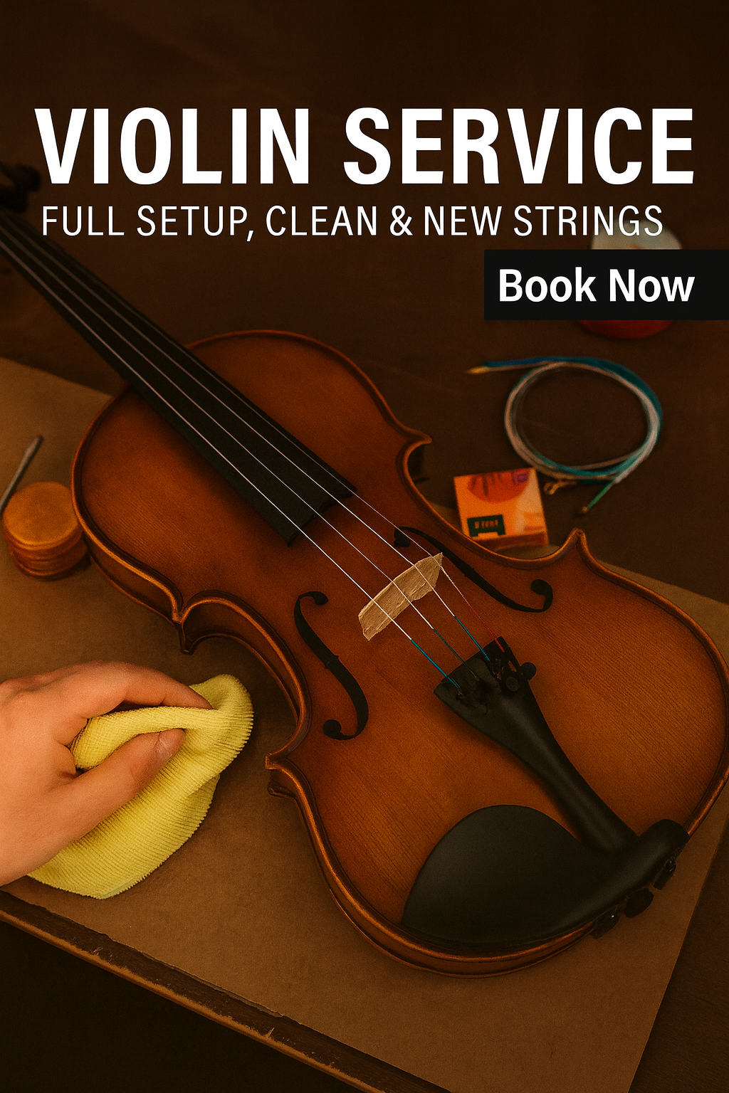 Violin Service – Full Setup, Clean & New Strings