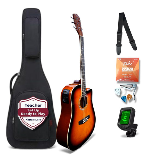 41" Electro-Acoustic Guitar Starter Pack with Pickup – (Teacher Set-Up Included)