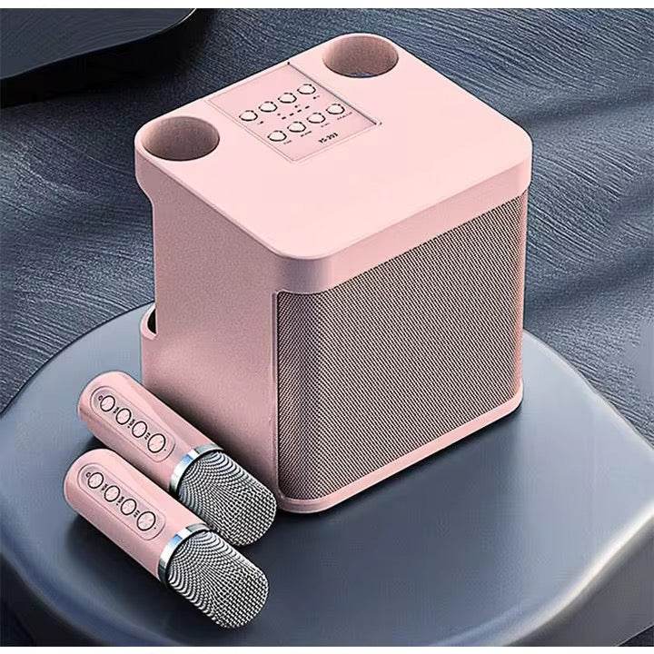 Máquina de karaoke inalámbrica Bluetooth con altavoces y micrófonos duales