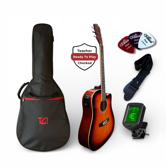 Kiltra Music 41” Electro-Acoustic Guitar Starter Pack – Teacher Checked