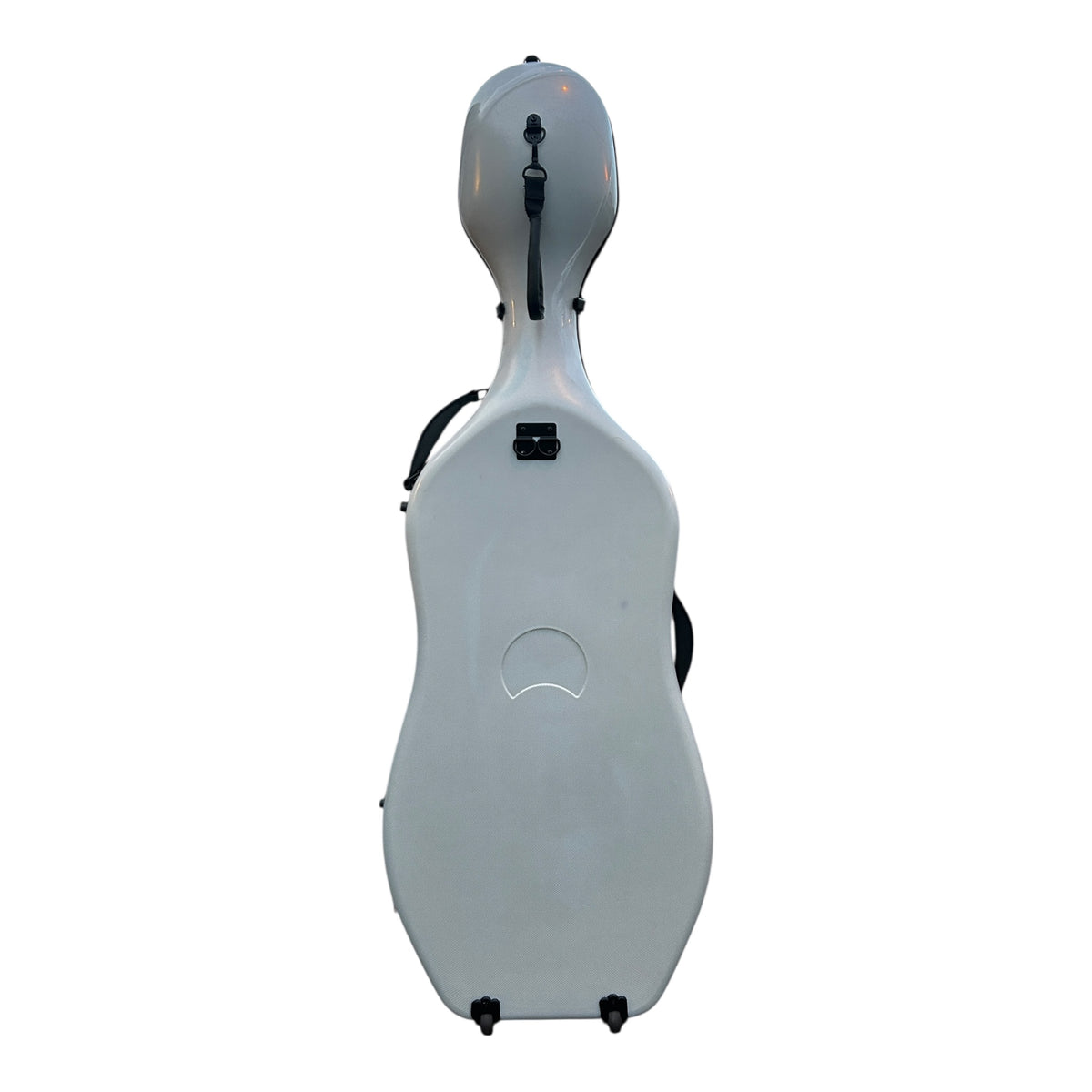 Lightweight Kyliesman cello hard case with wheels in maroon, black, and white finishes
