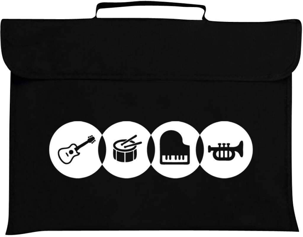 Black music manuscript bag for musicians and students