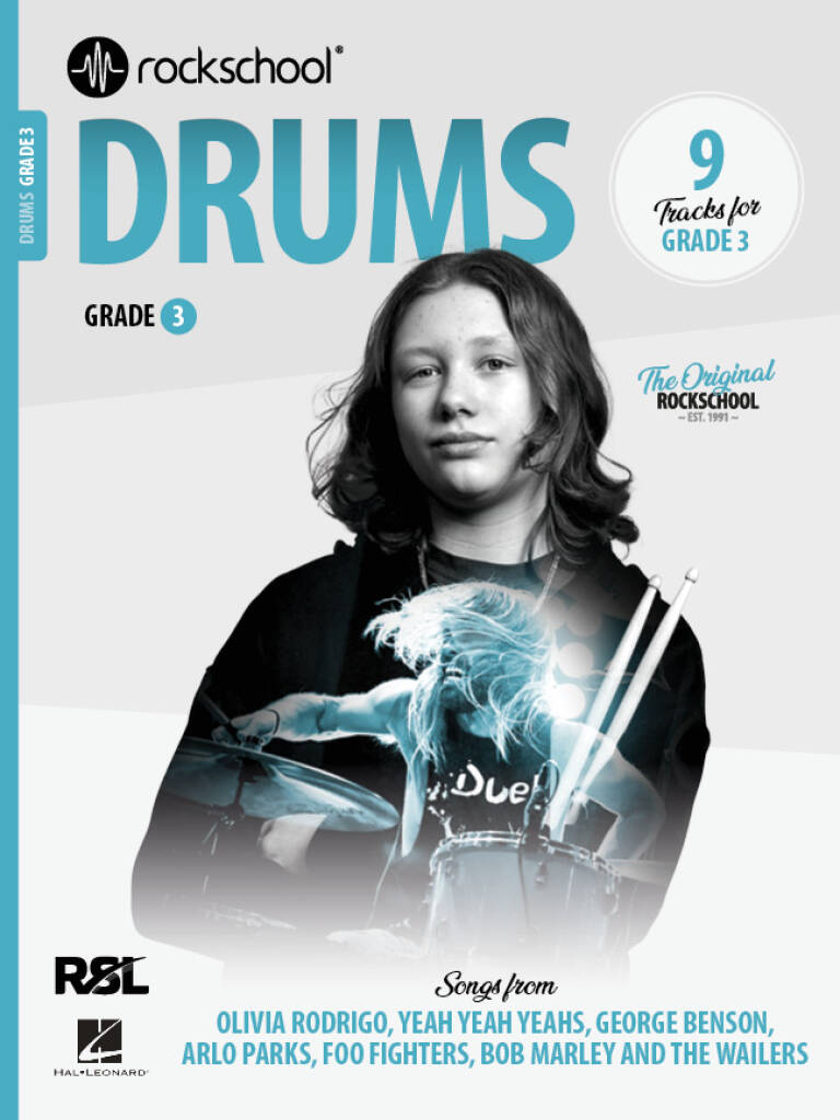 Rockschool Drums Grade 3 2024 Book Cover with Online Audio