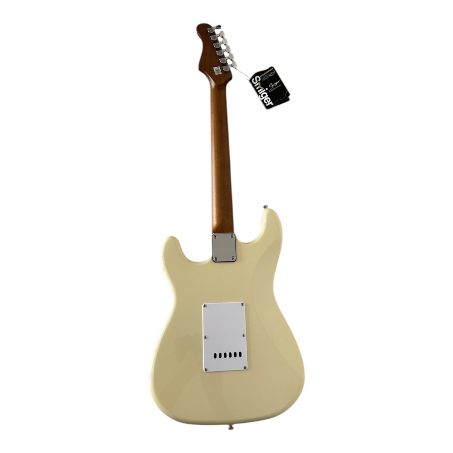 Smiger LG1M Electric Guitar HSS Bundle Vintage Cream finish, back view