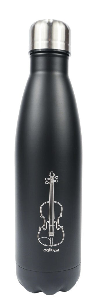 Music-themed insulated drink bottle for hot and cold beverages