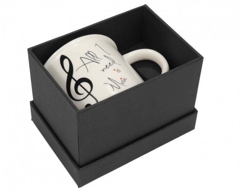 Mug ''All I need is music'' white 350 ML