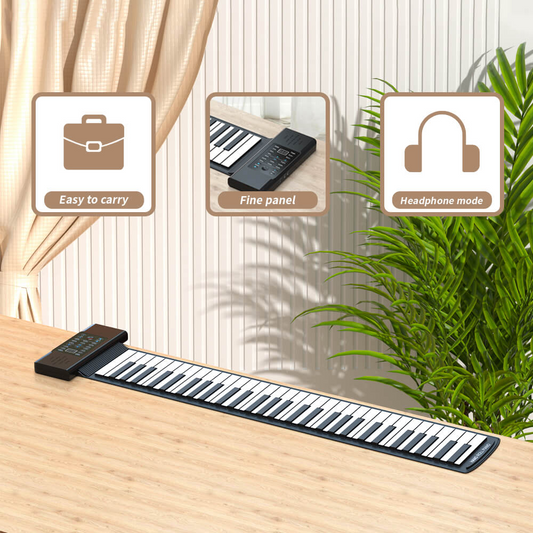 Konix 61-key roll-up piano flat view