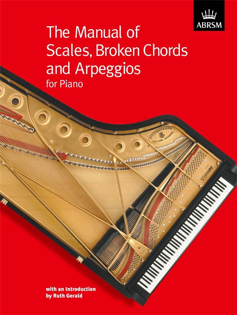 Piano technique book with scales, broken chords, and arpeggios