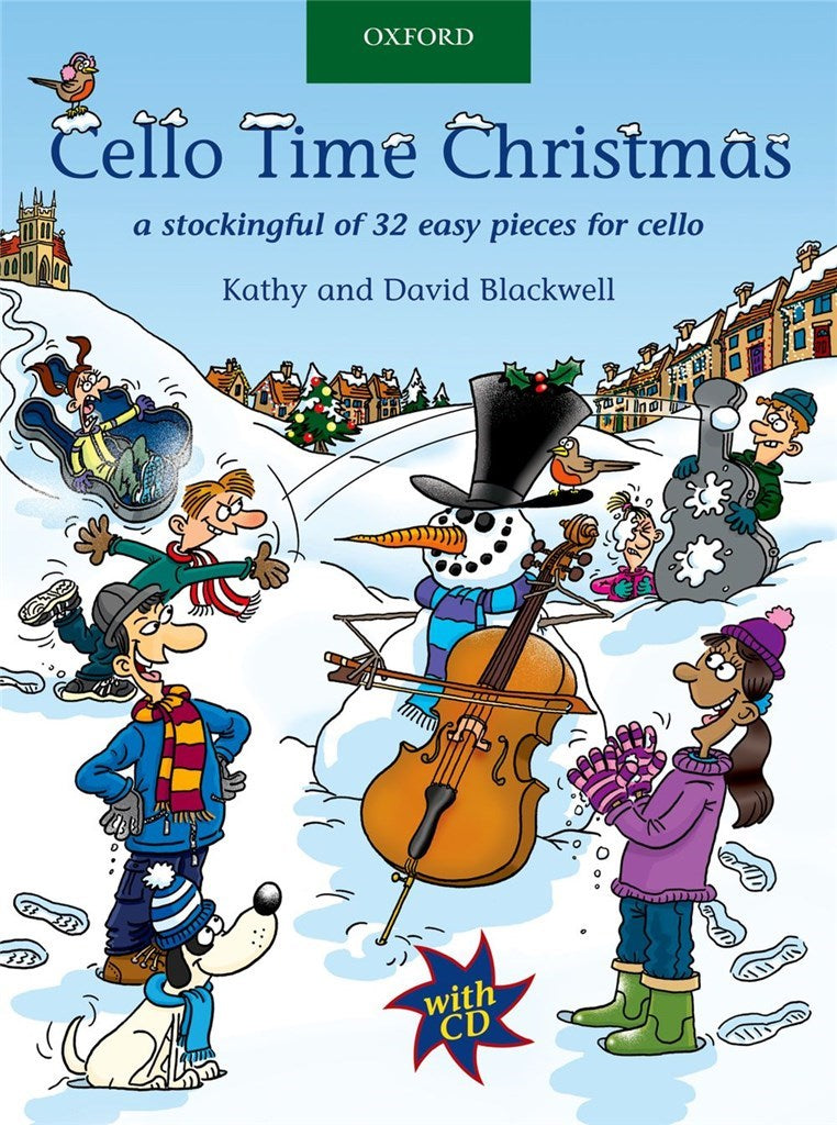 Easy Christmas cello music book with CD and lyrics