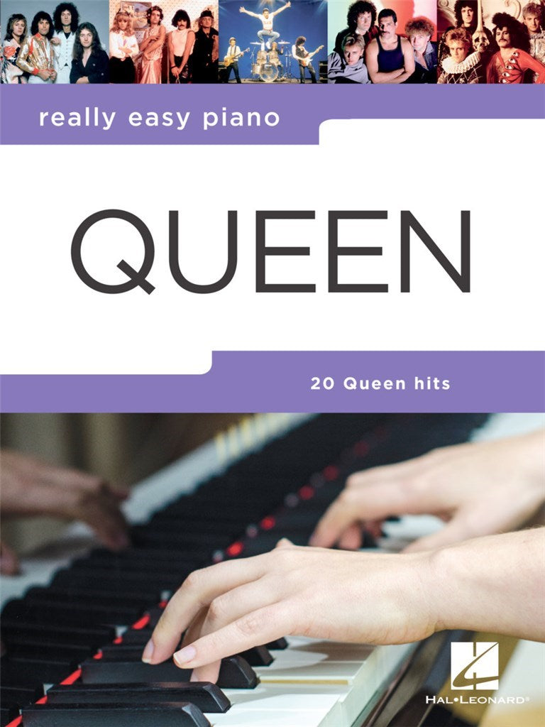 Easy piano sheet music featuring Queen's greatest hits