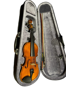 beginner violin rental set with black case included

