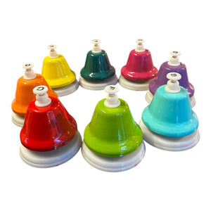 Colourful 8-note chime bar percussion set
