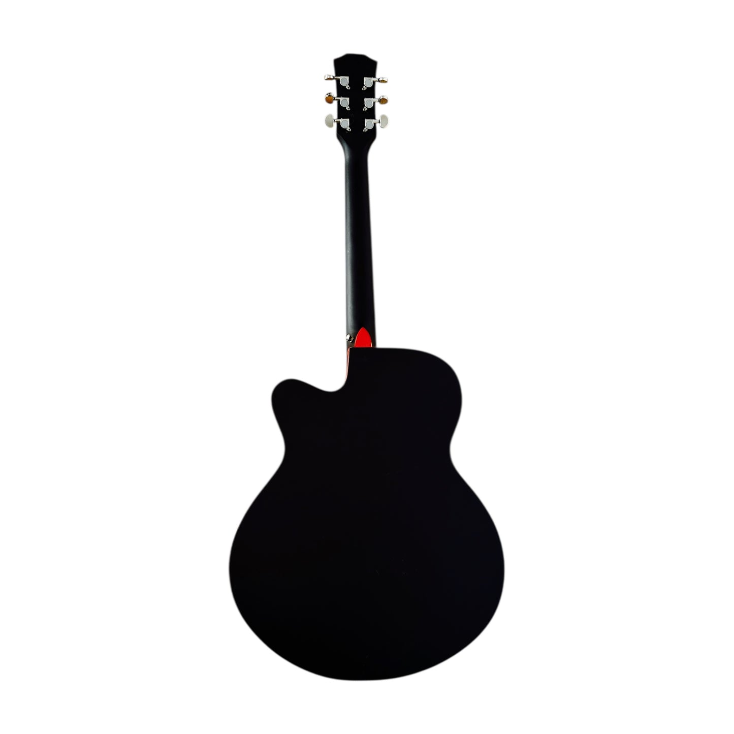 Kiltra A40 Cutaway Acoustic Guitar – Matte Black with Red Trim, striking finish student acoustic guitar