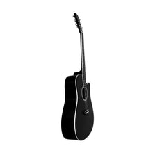 Load image into Gallery viewer, Kiltra A40 Cutaway Acoustic Guitar – Matte Black with White Trim, stylish acoustic guitar for students

