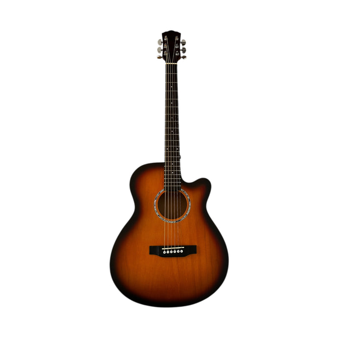 Kiltra A40 Cutaway Acoustic Guitar Matte Sunburst Finish student acoustic guitar with cutaway design