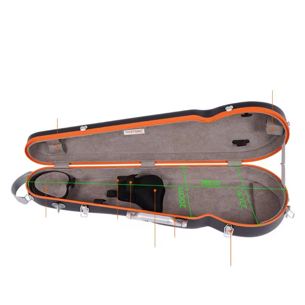 Premium Waterproof 4/4 Violin Case – Hard Shell Contour Case with Padded Straps