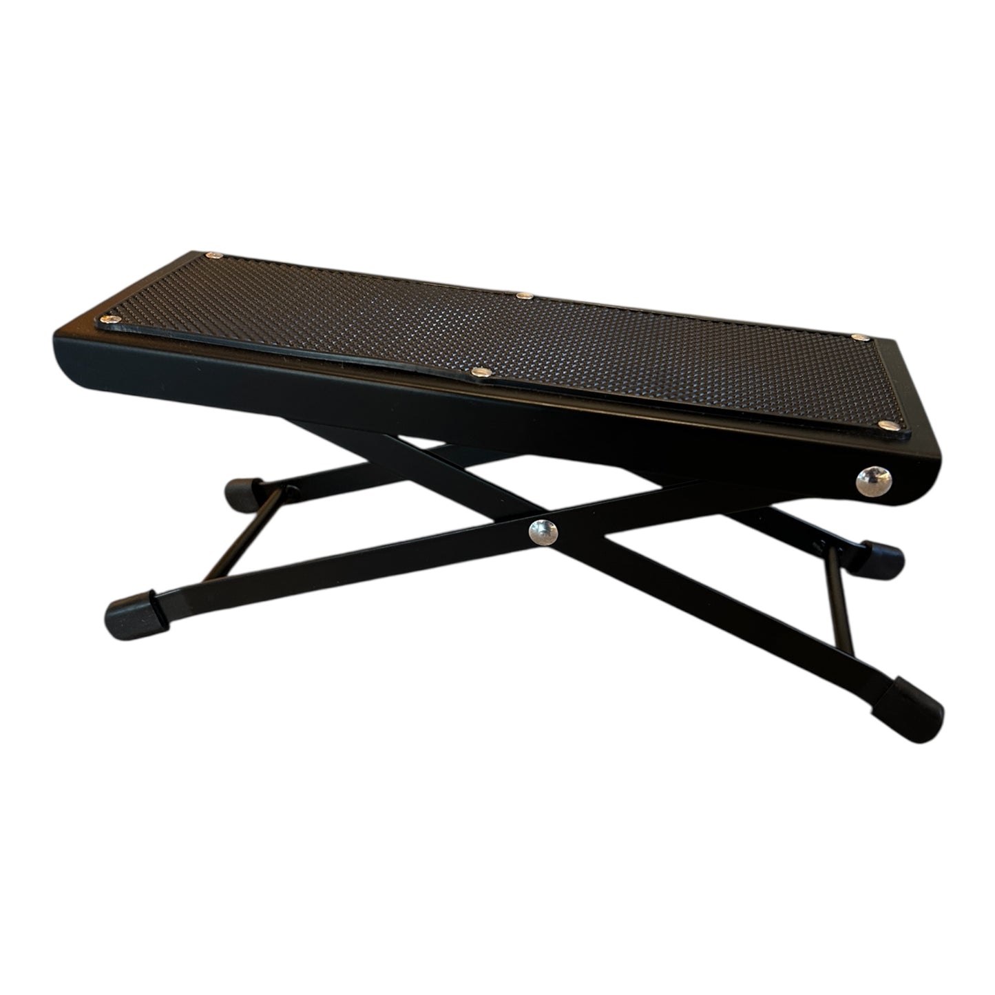 Black metal guitar foot rest with adjustable heights
