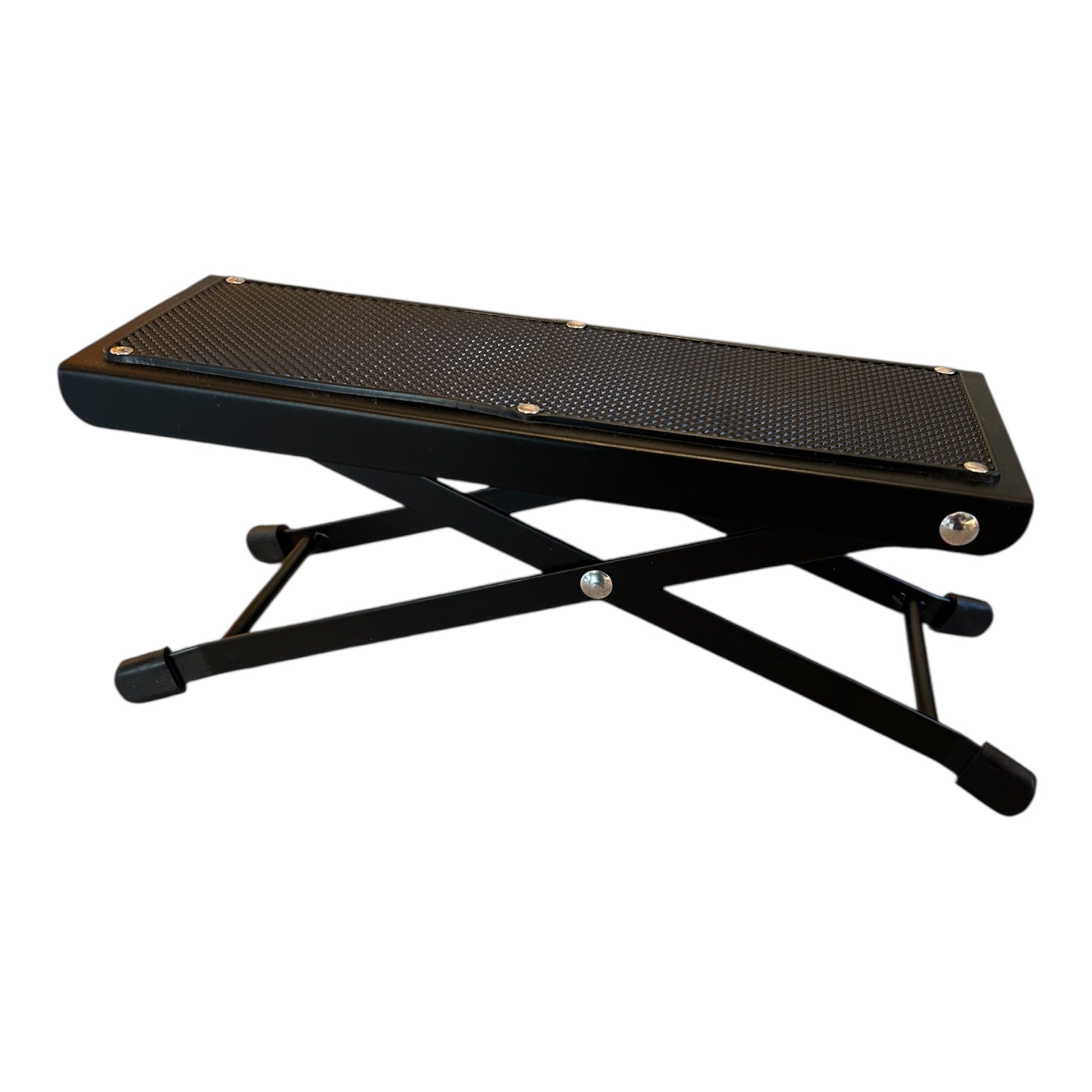 Black metal guitar foot rest with adjustable heights