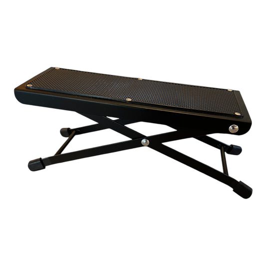 Black metal guitar foot rest with adjustable heights