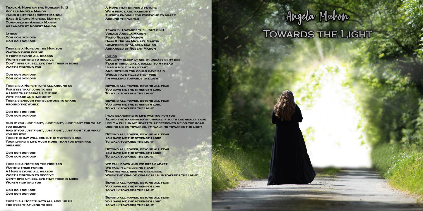 Physical copy of Angela Mahon's spiritual journey album

