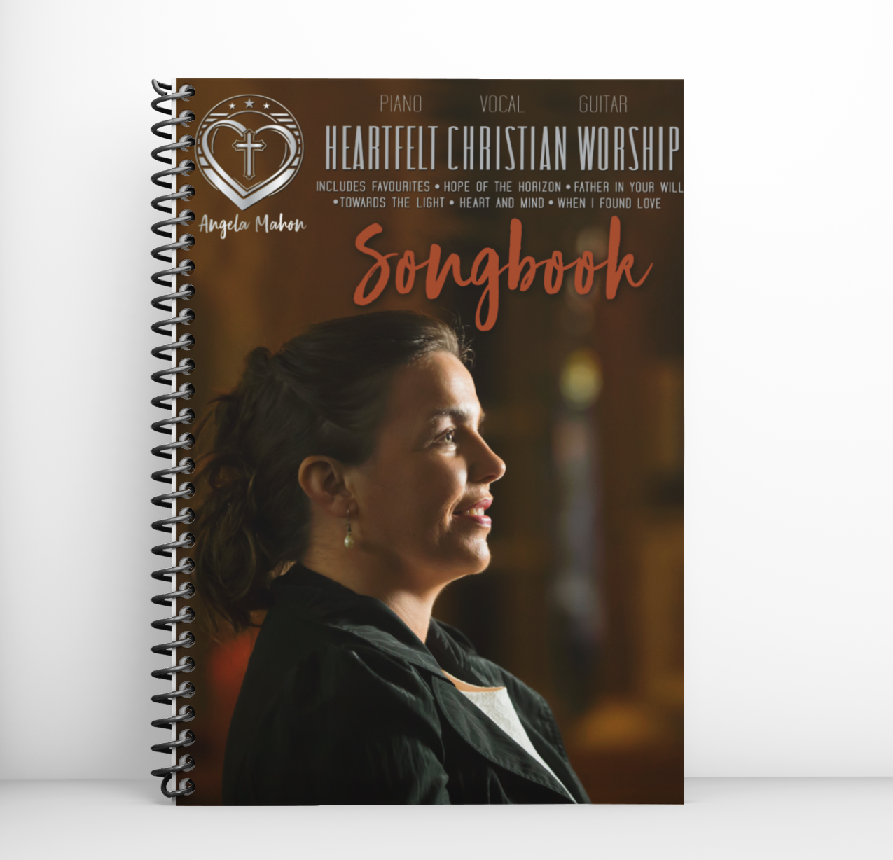 Angela Mahon worship music book with chord charts

