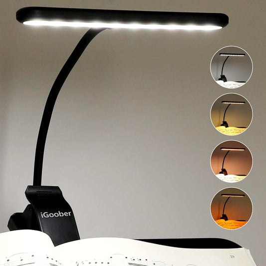Bright clip-on music stand light with dual LEDs


