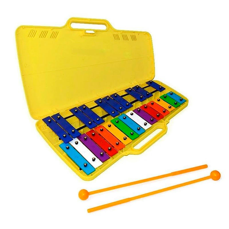 Coloured glockenspiel with folding lid



