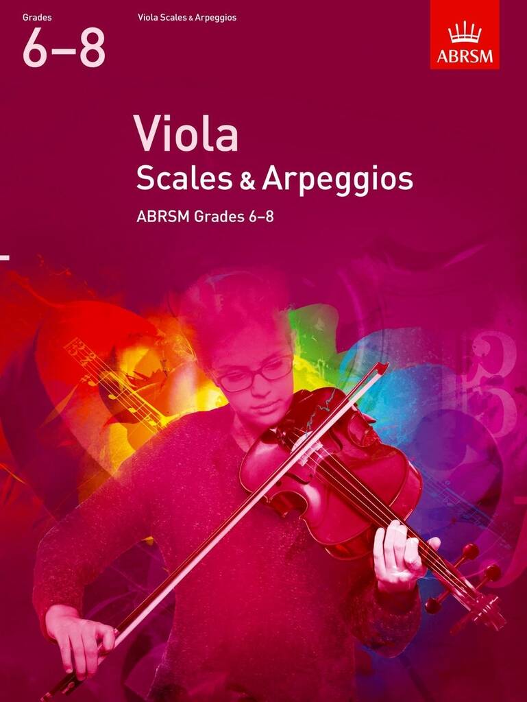 Inside pages showing fingering and bowing patterns for viola scales

