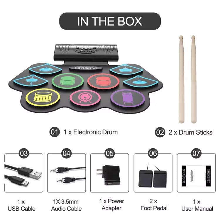 Top-quality foldable electric drum kit with 9 pads and professional sound for beginners and experts.