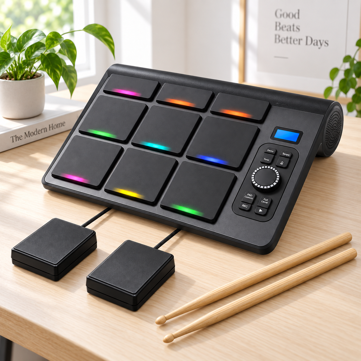 Portable Electronic Drum Kit – KONIX ED02 Tabletop Drum Pad