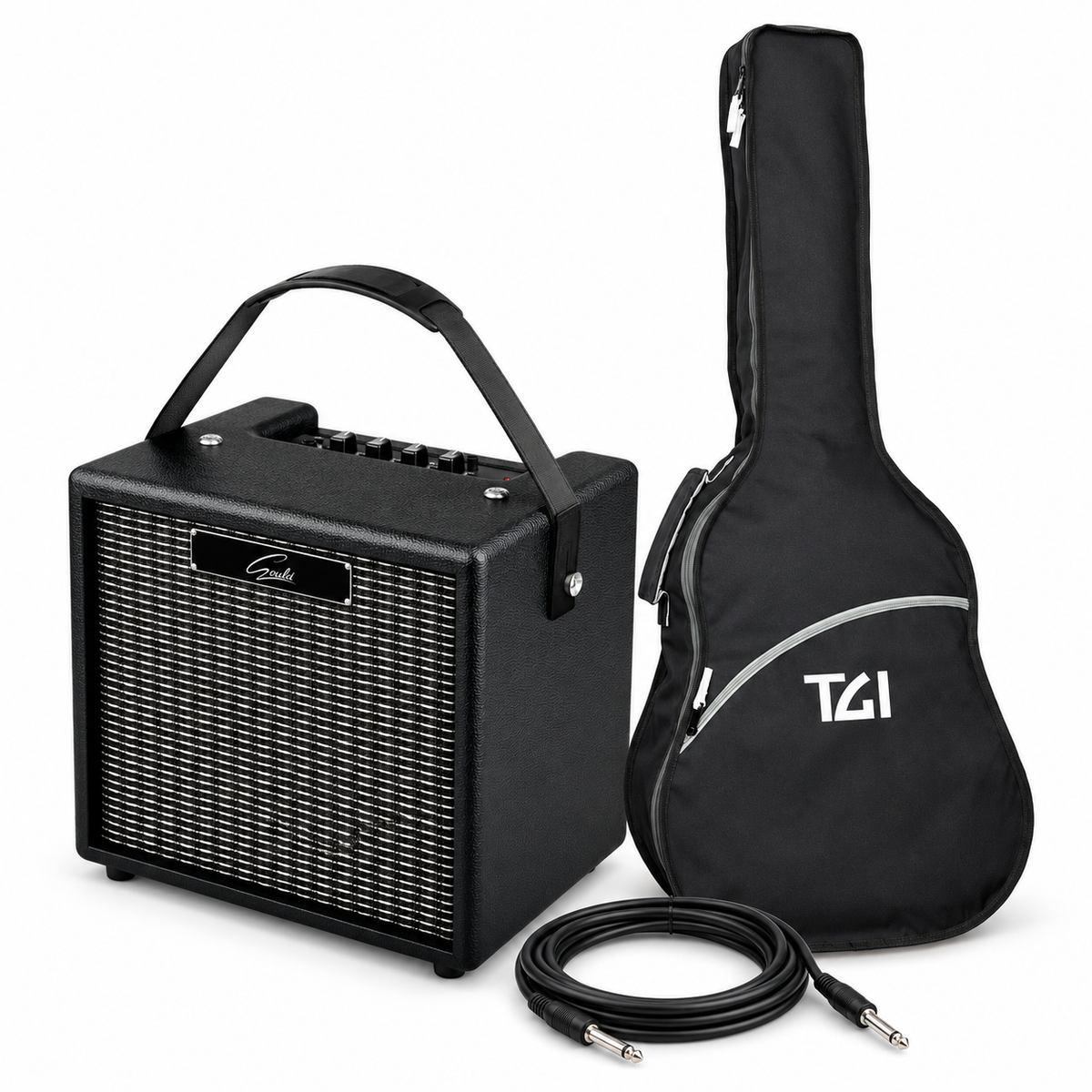 Electric Guitar Amp, Gig Bag & Cable Bundle