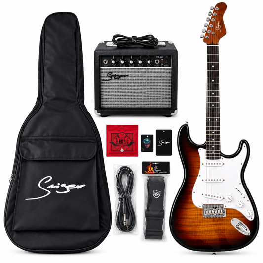 Smiger Electric Guitar Complete Starter Pack – Sunburst