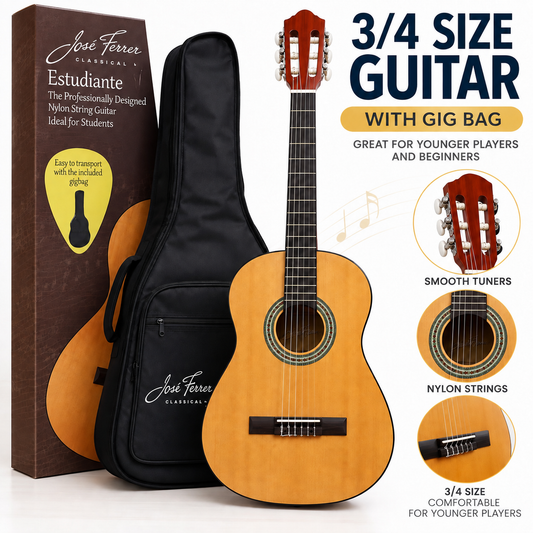 3/4 Size Guitar with Gig Bag – José Ferrer Estudiante