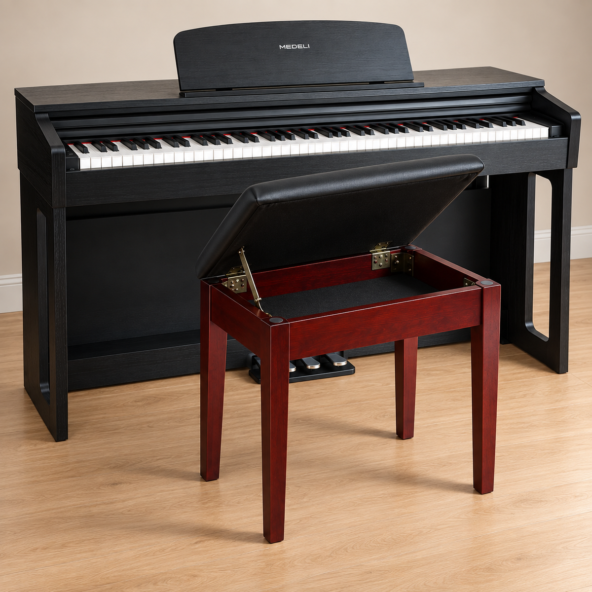 Digital Piano 88 Key - with 3 Pedals & Storage Bench – Medeli UP82