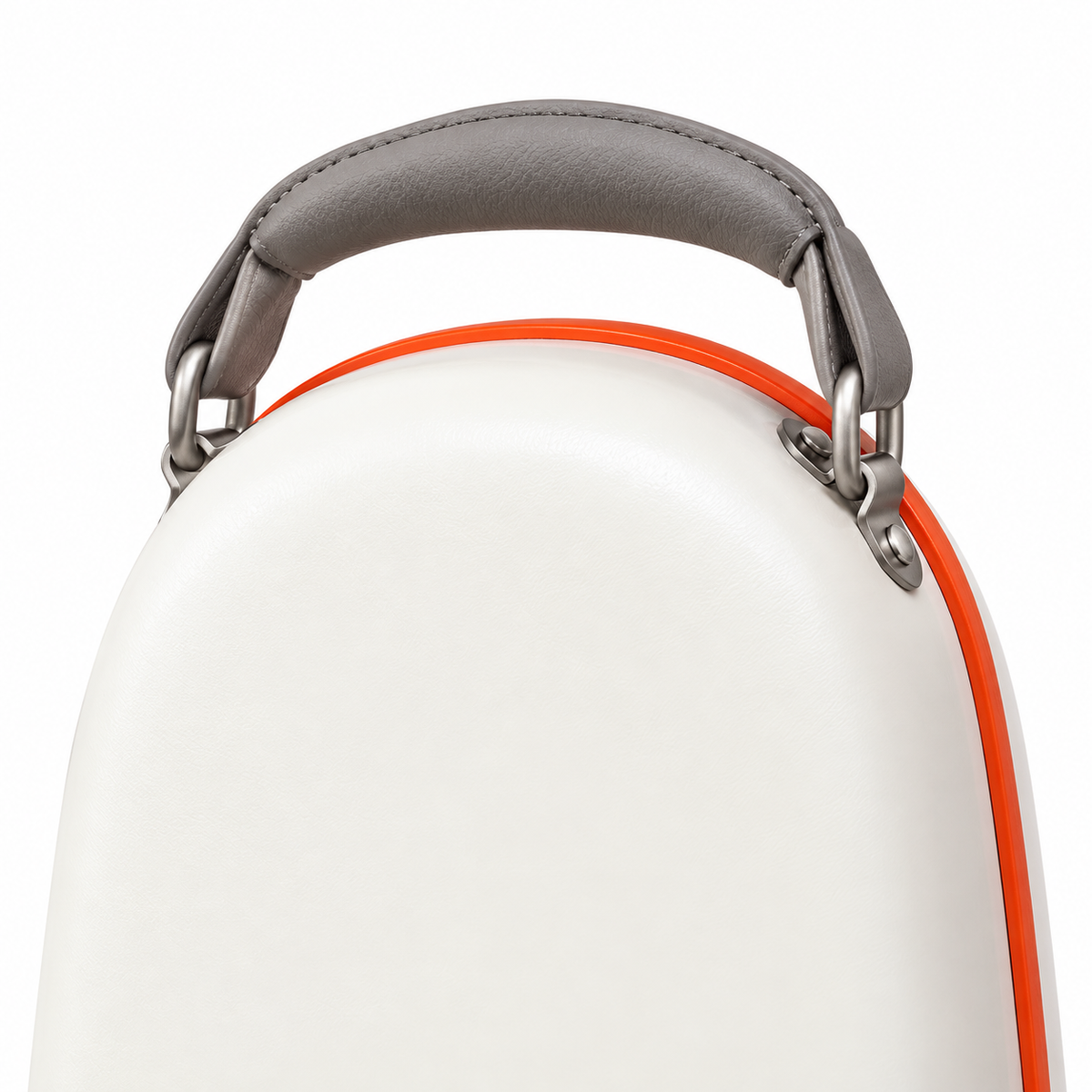 Premium Waterproof 4/4 Hard Shell Contour Violin Case with Padded Straps - White with Orange Stripe