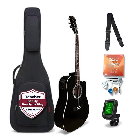 41" Electro-Acoustic Guitar Starter Pack with Pickup – (Teacher Set-Up Included)