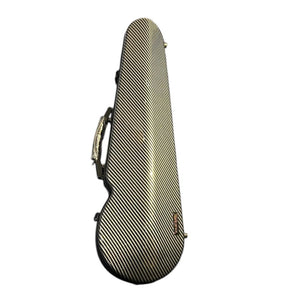 Carbon fibre violin case with sleek design and durable shell.