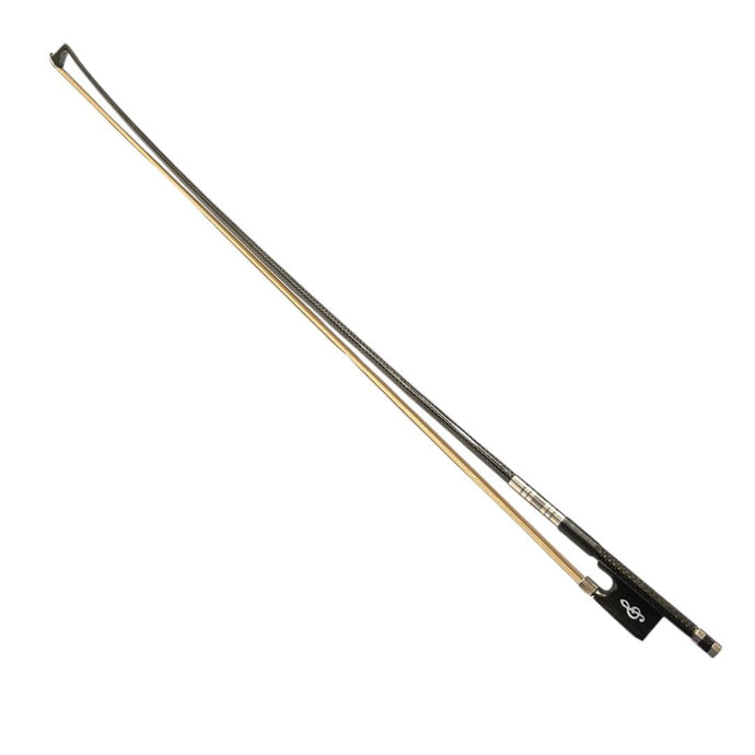 Full-size carbon fibre 80 standard violin bow 4/4 with ebony frog, nickel-silver fittings, and natural horsehair.