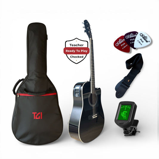 Kiltra Music 41” Electro-Acoustic Guitar Starter Pack – Teacher Checked