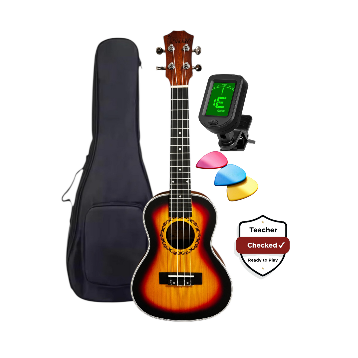 Kiltra Music Concert Ukulele Starter Pack-Teacher Checked & Ready to Play