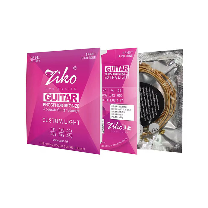 Ziko Acoustic Guitar Strings - Custom Light