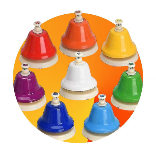 Chime Bells-8 Note Hand Bells Set in vibrant colors for musical engagement.