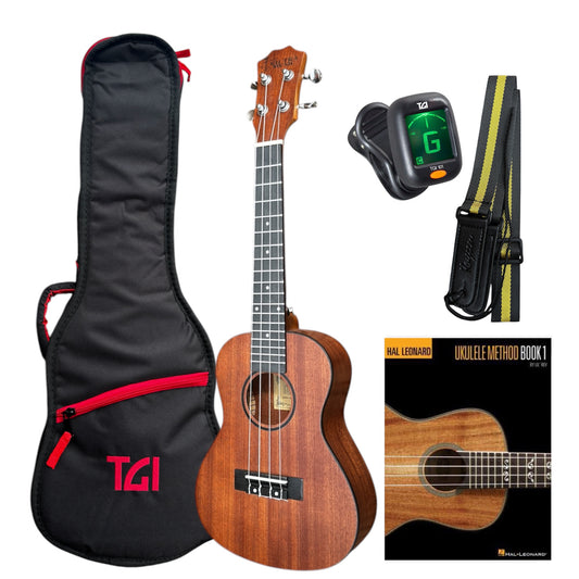 Kiltra Music Concert Ukulele Starter Pack with TGI Bag & Method Book - Kiltra Music Shop