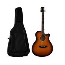 Load image into Gallery viewer, A40 Cutaway Acoustic Guitar Bundle with gig bag, spare strings, picks, and free professional setup – Matte Sunburst finish
