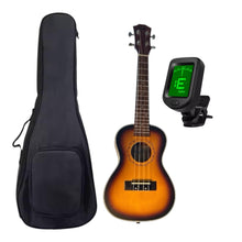 Load image into Gallery viewer, Concert Ukulele Deluxe Pack Kiltra Ukulele Starter Pack (with Gig Bag &amp; Chromatic Tuner)
