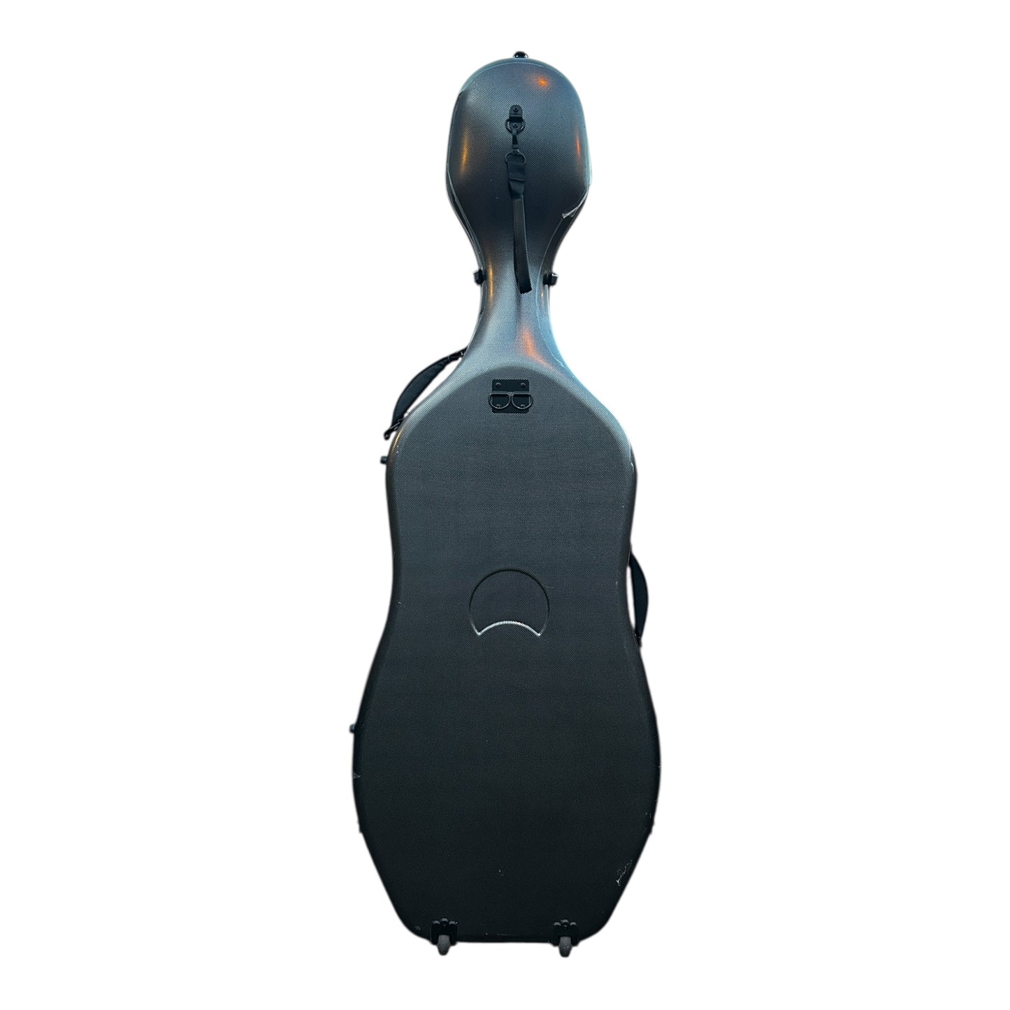 Lightweight Kyliesman cello hard case with wheels in maroon, black, and white finishes
