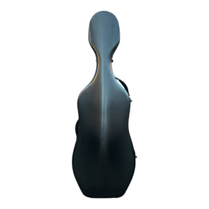 Lightweight Kyliesman cello hard case with wheels in maroon, black, and white finishes
